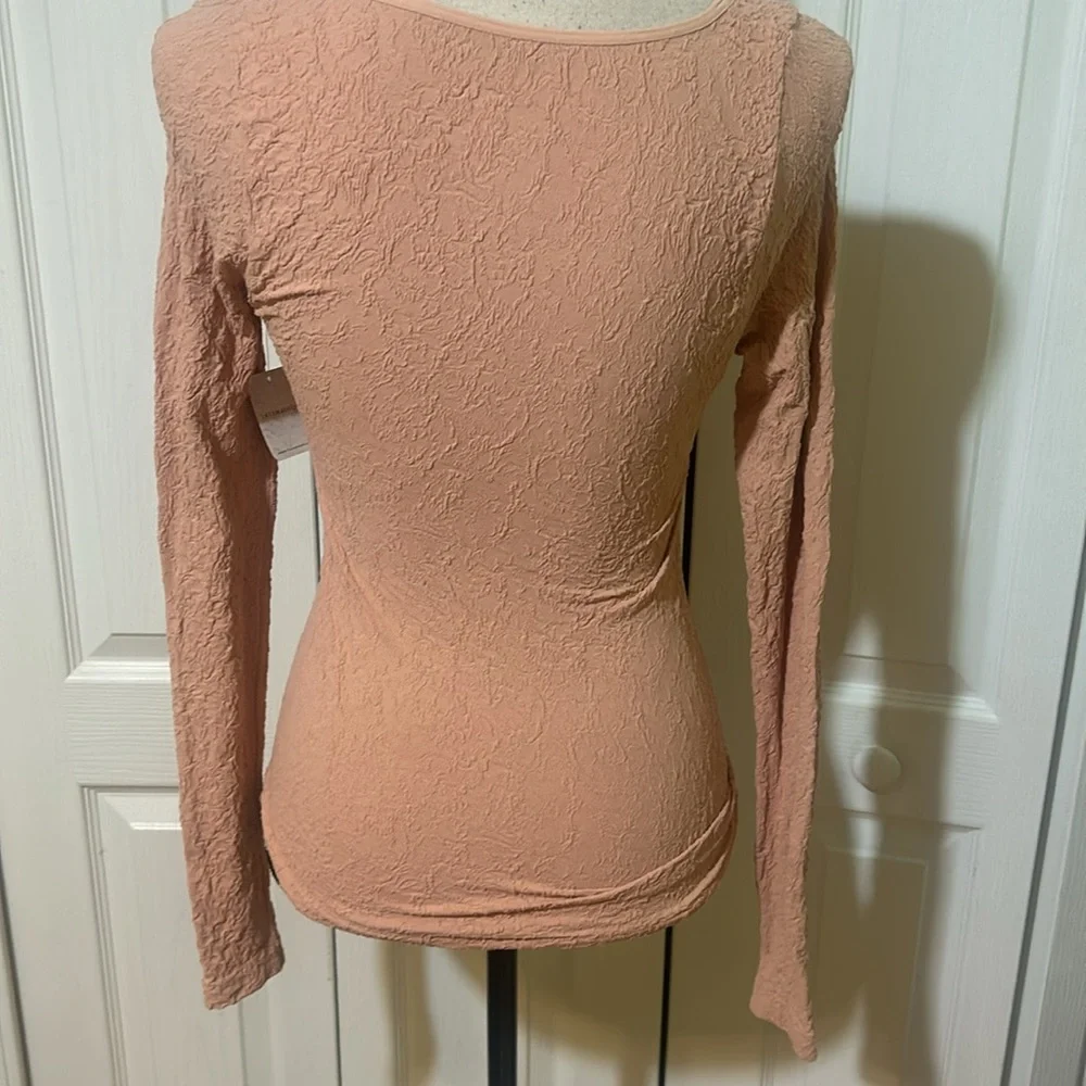 Free People Have It All Lace Square Neck Long Sleeve Shirt - smoked rose